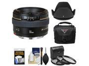 Canon EF 50mm f/1.4 USM Lens with Camera Bag + 3 Filters + Hood + Kit