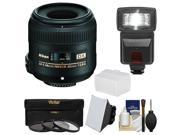 Nikon 40mm f/2.8 G DX AF-S Micro-Nikkor Lens with 3 Filters + Flash & 2 Diffusers + Kit