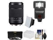 Sony Alpha A-Mount 55-300mm f/4.5-5.6 DT SAM Zoom Lens with Flash + 3 Filters + Diffusers + Kit