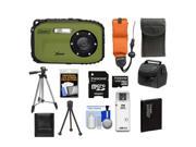 Coleman Xtreme C5WP Shock & Waterproof Digital Camera (Green) with 8GB Card + Battery + Floating Strap + (2) Cases + Tripod + Accessory Kit