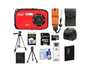 Coleman Xtreme C5WP Shock & Waterproof Digital Camera (Red) with 8GB Card + Battery + Floating Strap + (2) Cases + Tripod + Accessory Kit