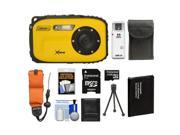 Coleman Xtreme C5WP Shock & Waterproof Digital Camera (Yellow) with 8GB Card + Battery + Floating Strap + Case + Accessory Kit