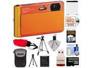 Sony Cyber-Shot DSC-TX30 Shock & Waterproof Digital Camera (Orange) with 16GB Card + Battery + Case + Floating Strap + Tripod + Accessory Kit