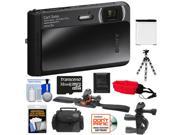 Sony Cyber-Shot DSC-TX30 Shock & Waterproof Digital Camera (Black) with 32GB Card + Helmet & Handlebar Mounts + Battery + Case + Flex Tripod + Accessory Kit