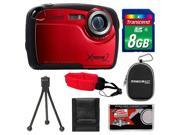 Coleman Xtreme2 C12WP Shock & Waterproof Digital Camera with HD Video (Red) with 8GB Card + Case + Tripod + Accessory Kit