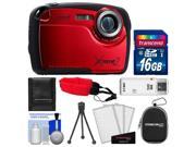 Coleman Xtreme2 C12WP Shock & Waterproof Digital Camera with HD Video (Red) with 16GB Card + Case + Tripod + Accessory Kit
