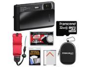 Sony Cyber-Shot DSC-TX30 Shock & Waterproof Digital Camera (Black) with 32GB Card + Battery + Case + Floating Strap + Accessory Kit
