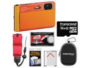 Sony Cyber-Shot DSC-TX30 Shock & Waterproof Digital Camera (Orange) with 32GB Card + Battery + Case + Floating Strap + Accessory Kit