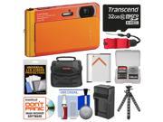 Sony Cyber-Shot DSC-TX30 Shock & Waterproof Digital Camera (Orange) with 32GB Card + Case + Floating Strap + Battery & Charger + Flex Tripod + Kit