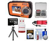 Coleman Duo 2V7WP Dual Screen Shock & Waterproof Digital Camera (Orange) with 8GB Card & Reader + Float Strap + Flex Tripod + Accessory Kit