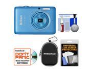 Nikon Coolpix S02 Digital Camera (Blue) with Case + Accessory Kit