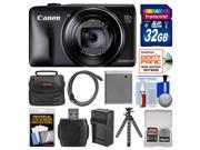 Canon PowerShot SX600 HS Wi-Fi Digital Camera (Black) with 32GB Card + Case + Battery & Charger + Flex Tripod Kit