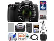 Nikon Coolpix P530 Digital Camera (Black) with 32GB Card + Battery + Charger + Case + Tripod + Accessory Kit