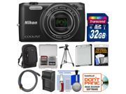 Nikon Coolpix S6800 Wi-Fi Digital Camera (Black) with 32GB Card + Case + Battery & Charger + Tripod + HDMI Cable + Kit