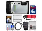 Olympus Tough TG-850 iHS Shock & Waterproof Digital Camera (Silver) with 16GB Card + Case + Battery + Float Strap + Accessory Kit