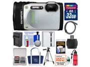 Olympus Tough TG-850 iHS Shock & Waterproof Digital Camera (Silver) with 32GB Card + Case + Battery + Tripod + Float Strap + Accessory Kit
