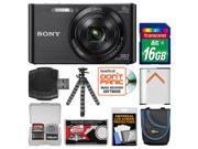 Sony Cyber-Shot DSC-W830 Digital Camera (Black) with 16GB Card + Case + Battery + Flex Tripod + Accessory Kit