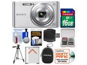Sony Cyber-Shot DSC-W830 Digital Camera (Silver) with 16GB Card + Case + Battery + Tripod + Accessory Kit