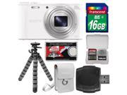 Sony Cyber-Shot DSC-WX350 Digital Camera (White) with 16GB Card + Case + Flex Tripod Kit