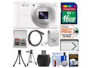 Sony Cyber-Shot DSC-WX350 Digital Camera (White) with 16GB Card + Case + Battery + Tripod + HDMI Cable + Accessory Kit