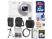 Sony Cyber-Shot DSC-WX350 Digital Camera (White) with 32GB Card + Case + Battery/Charger + Tripod + HDMI Cable Kit