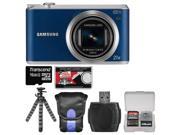 Samsung WB350 Smart Wi-Fi Digital Camera (Blue) with 16GB Card + Case + Flex Tripod + Accessory Kit