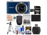 Samsung WB350 Smart Wi-Fi Digital Camera (Blue) with 32GB Card + Case + Battery + Tripod + Kit