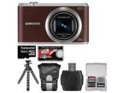 Samsung WB350 Smart Wi-Fi Digital Camera (Brown) with 16GB Card + Case + Flex Tripod + Accessory Kit