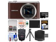 Samsung WB350 Smart Wi-Fi Digital Camera (Brown) with 16GB Card + Case + Battery + Flex Tripod + Accessory Kit
