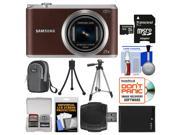 Samsung WB350 Smart Wi-Fi Digital Camera (Brown) with 32GB Card + Case + Battery + Tripod Kit