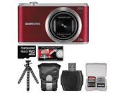 Samsung WB350 Smart Wi-Fi Digital Camera (Red) with 16GB Card + Case + Flex Tripod + Accessory Kit