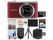Samsung WB350 Smart Wi-Fi Digital Camera (Red) with 16GB Card + Case + Battery + Flex Tripod + Accessory Kit