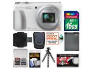 Panasonic Lumix DMC-ZS35 Wi-Fi Digital Camera (White) with 16GB Card + Case + Battery + Flex Tripod + Kit