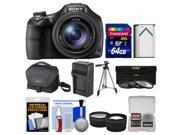 Sony Cyber-Shot DSC-HX400V Wi-Fi Digital Camera with 64GB Card + Case + Battery & Charger + Tripod + Tele/Wide Lenses + Filters Kit