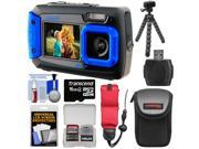 Coleman Duo 2V9WP Dual Screen Shock & Waterproof Digital Camera (Blue) with 16GB Card + Case + Float Strap + Flex Tripod + Kit