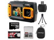 Coleman Duo 2V9WP Dual Screen Shock & Waterproof Digital Camera (Orange) with 16GB Card + Case + Kit