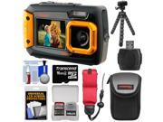 Coleman Duo 2V9WP Dual Screen Shock & Waterproof Digital Camera (Orange) with 16GB Card + Case + Float Strap + Flex Tripod + Kit
