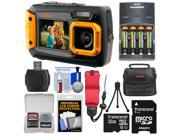 Coleman Duo 2V9WP Dual Screen Shock & Waterproof Digital Camera (Orange) with 32GB Card + Batteries & Charger + Case + Float Strap + Kit