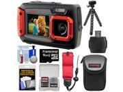 Coleman Duo 2V9WP Dual Screen Shock & Waterproof Digital Camera (Red) with 16GB Card + Case + Float Strap + Flex Tripod + Kit