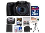 Canon PowerShot SX400 IS Digital Camera (Black) with 32GB Card + Case + Battery + Tripod + Kit
