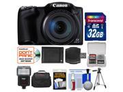 Canon PowerShot SX400 IS Digital Camera (Black) with 32GB Card + Case + Flash + Battery + Tripod + Accessory Kit