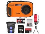 Coleman Xtreme3 C9WP Shock & Waterproof 1080p HD Digital Camera (Orange) with 16GB Card + Case + Tripod + Float Strap + Kit