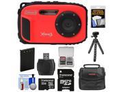 Coleman Xtreme3 C9WP Shock & Waterproof 1080p HD Digital Camera (Red) with 32GB Card + Battery + Case + Flex Tripod + Float Strap + Kit