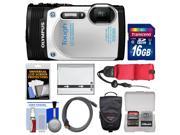 Olympus Tough TG-850 iHS Shock & Waterproof Digital Camera (White) with 16GB Card + Case + Battery + Float Strap + Accessory Kit