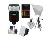Nikon SB-910 AF Speedlight Flash with Batteries & Charger + Softbox + Reflector + Tripod + Cleaning Kit