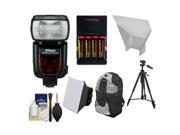 Nikon SB-910 AF Speedlight Flash with Backpack + Batteries & Charger + Softbox + Reflector + Tripod + Cleaning Kit