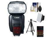 Canon Speedlite 600EX-RT Flash with Tripod + Soft Box + Batteries & Charger + Cleaning Kit