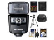 Olympus FL-600R Electronic Flash for Micro 4/3 PEN & OM-D Digital Cameras with Batteries & Charger + Tripod + Case + Accessory Kit