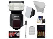Sony Alpha HVL-F60M Flash with Video Light with Batteries & Charger + Diffuser + Bounce Reflector + Monopod + Accessory Kit