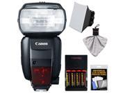 Canon Speedlite 600EX-RT Flash with Batteries & Charger + Diffuser + Accessory Kit